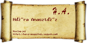 Héra Anasztáz névjegykártya